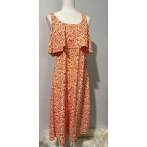 Ann Taylor NWT orange white sleeveless dress
